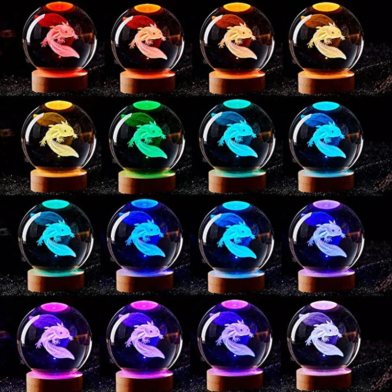 3D Axolotl Crystal Ball