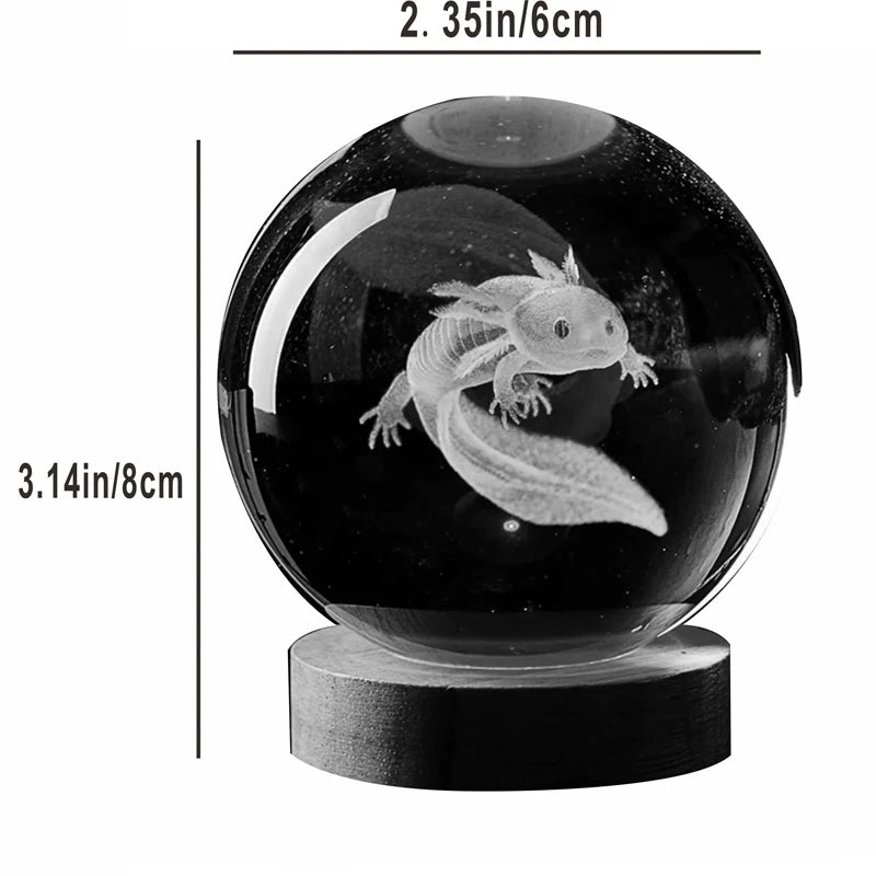 3D Axolotl Crystal Ball